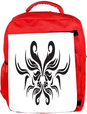 

Snoogg Eco Friendly Canvas Decor Swirl Elements Illustration Backpack Rucksack School Travel Unisex Casual Canvas Bag Bookbag Satchel 5 L Backpack(Red)
