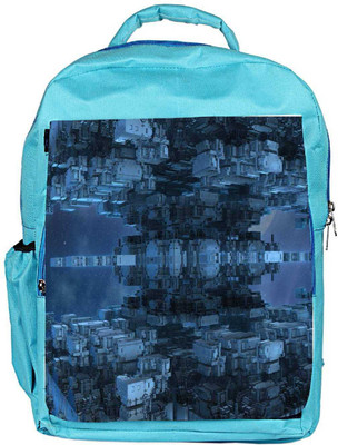

Snoogg Eco Friendly Canvas Cuboid Building 2614 Backpack Rucksack School Travel Unisex Casual Canvas Bag Bookbag Satchel 5 L Backpack(Blue)