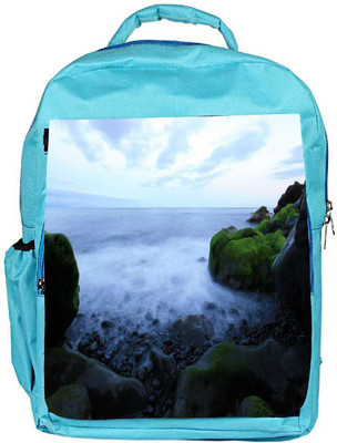 

Snoogg Eco Friendly Canvas Sea Side Green Rocks Designer Backpack Rucksack School Travel Unisex Casual Canvas Bag Bookbag Satchel 5 L Backpack(Blue)