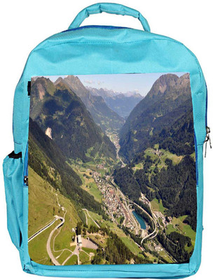 

Snoogg Eco Friendly Canvas Abstract Nature With Houses Designer Backpack Rucksack School Travel Unisex Casual Canvas Bag Bookbag Satchel 5 L Backpack(Blue)