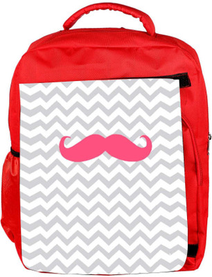 

Snoogg Eco Friendly Canvas Wave Mustache Backpack Rucksack School Travel Unisex Casual Canvas Bag Bookbag Satchel 5 L Backpack(Red)