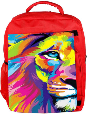

Snoogg Eco Friendly Canvas Lion Paint Backpack Rucksack School Travel Unisex Casual Canvas Bag Bookbag Satchel 5 L Backpack(Red)