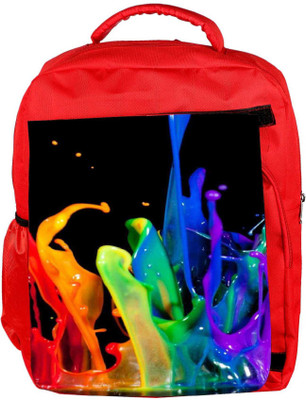 

Snoogg Eco Friendly Canvas Paint Brush Splash Backpack Rucksack School Travel Unisex Casual Canvas Bag Bookbag Satchel 5 L Backpack(Red)