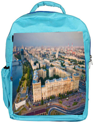 

Snoogg Eco Friendly Canvas White Big Palace Designer Backpack Rucksack School Travel Unisex Casual Canvas Bag Bookbag Satchel 5 L Backpack(Blue)