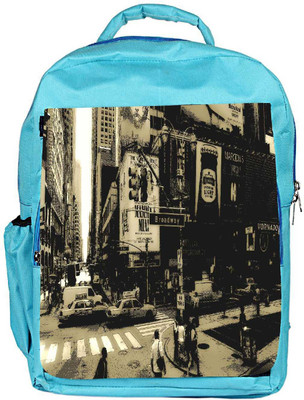 

Snoogg Eco Friendly Canvas Broadway Designer Backpack Rucksack School Travel Unisex Casual Canvas Bag Bookbag Satchel 5 L Backpack(Blue)