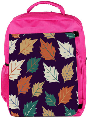 

Snoogg Eco Friendly Canvas Seamless Leaf Pattern Backpack Rucksack School Travel Unisex Casual Canvas Bag Bookbag Satchel 5 L Backpack(Pink)