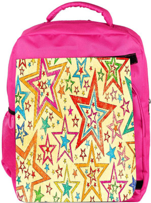 

Snoogg Eco Friendly Canvas Star Studded Backpack Rucksack School Travel Unisex Casual Canvas Bag Bookbag Satchel 5 L Backpack(Pink)