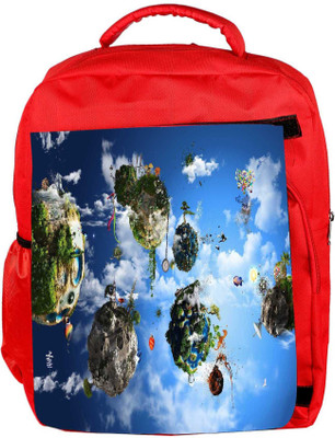 

Snoogg Eco Friendly Canvas Animated Planets Designer Backpack Rucksack School Travel Unisex Casual Canvas Bag Bookbag Satchel 5 L Backpack(Red)