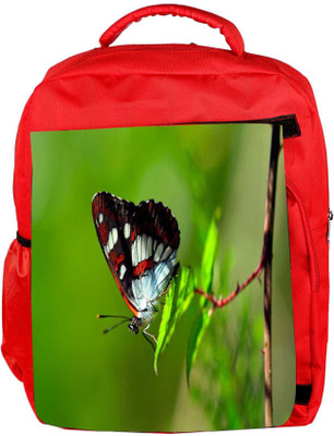 

Snoogg Eco Friendly Canvas Butterfly In Green Leaf Designer Backpack Rucksack School Travel Unisex Casual Canvas Bag Bookbag Satchel 5 L Backpack(Red)