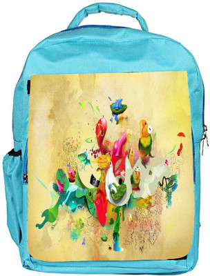 

Snoogg Eco Friendly Canvas Paint Splash Designer Backpack Rucksack School Travel Unisex Casual Canvas Bag Bookbag Satchel 5 L Backpack(Blue)