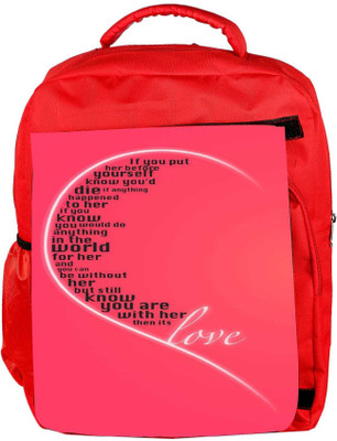 

Snoogg Eco Friendly Canvas Valentines Day Girly Love Designer Backpack Rucksack School Travel Unisex Casual Canvas Bag Bookbag Satchel 5 L Backpack(Red)