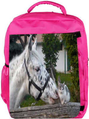 

Snoogg Eco Friendly Canvas Horse And Cat Designer Backpack Rucksack School Travel Unisex Casual Canvas Bag Bookbag Satchel 5 L Backpack(Pink)