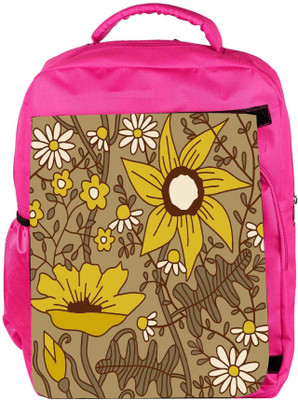 

Snoogg Eco Friendly Canvas Seamless Texture With Flowers And Butterflies Endless Floral Pattern Backpack Rucksack School Travel Unisex Casual Canvas Bag Bookbag Satchel 5 L Backpack(Pink)