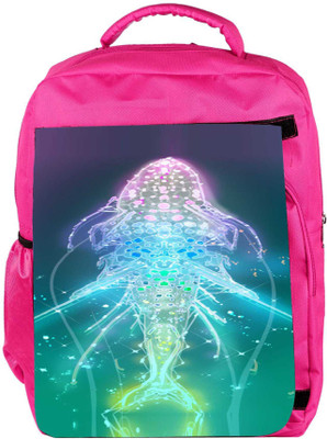 

Snoogg Eco Friendly Canvas Digital Fishy Backpack Rucksack School Travel Unisex Casual Canvas Bag Bookbag Satchel 5 L Backpack(Pink)