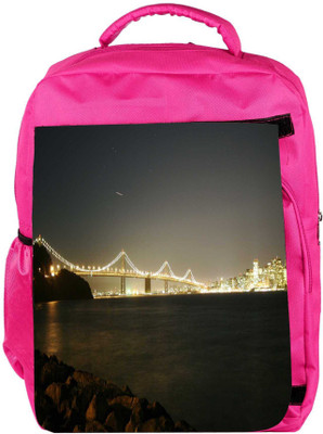 

Snoogg Eco Friendly Canvas Colrful Lights At Sealings Designer Backpack Rucksack School Travel Unisex Casual Canvas Bag Bookbag Satchel 5 L Backpack(Pink)