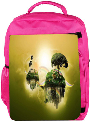 

Snoogg Eco Friendly Canvas Floating Earth Designer Backpack Rucksack School Travel Unisex Casual Canvas Bag Bookbag Satchel 5 L Backpack(Pink)