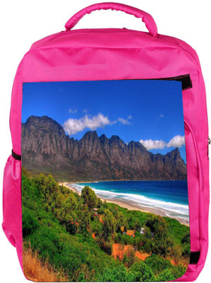 

Snoogg Eco Friendly Canvas Beach View Designer Backpack Rucksack School Travel Unisex Casual Canvas Bag Bookbag Satchel 5 L Backpack(Pink)