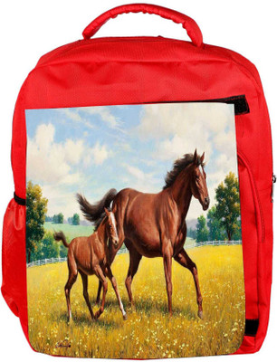 

Snoogg Eco Friendly Canvas Parental Horse Designer Backpack Rucksack School Travel Unisex Casual Canvas Bag Bookbag Satchel 5 L Backpack(Red)