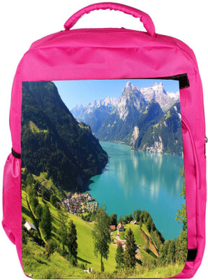 

Snoogg Eco Friendly Canvas Light Blue Water Designer Backpack Rucksack School Travel Unisex Casual Canvas Bag Bookbag Satchel 5 L Backpack(Pink)