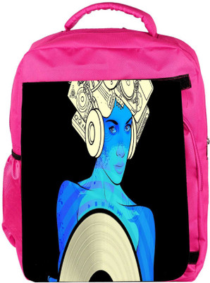 Snoogg Eco Friendly Canvas Music Maam Designer Backpack Rucksack School Travel Unisex Casual Canvas Bag Bookbag Satchel 5 L Backpack(Pink)