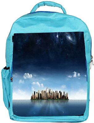 

Snoogg Eco Friendly Canvas City In An Island Designer Backpack Rucksack School Travel Unisex Casual Canvas Bag Bookbag Satchel 5 L Backpack(Blue)