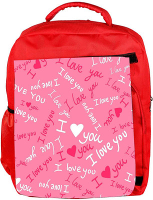 

Snoogg Eco Friendly Canvas I Love You Pink Pattern 1 Designer Backpack Rucksack School Travel Unisex Casual Canvas Bag Bookbag Satchel 5 L Backpack(Red)
