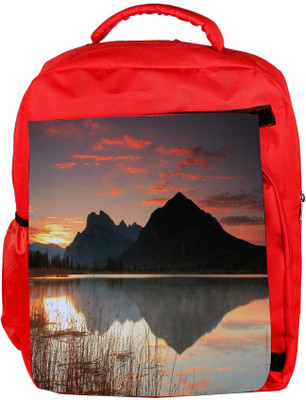 

Snoogg Eco Friendly Canvas Mountain And River Designer Backpack Rucksack School Travel Unisex Casual Canvas Bag Bookbag Satchel 5 L Backpack(Red)