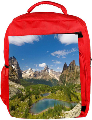 

Snoogg Eco Friendly Canvas Abstract Nature Of Small Lake Designer Backpack Rucksack School Travel Unisex Casual Canvas Bag Bookbag Satchel 5 L Backpack(Red)