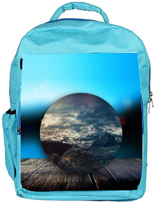 

Snoogg Eco Friendly Canvas Circled Beach On The Deck 2603 Backpack Rucksack School Travel Unisex Casual Canvas Bag Bookbag Satchel 5 L Backpack(Blue)