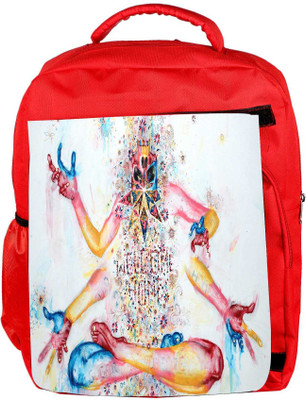 

Snoogg Eco Friendly Canvas Four Hands Designer Backpack Rucksack School Travel Unisex Casual Canvas Bag Bookbag Satchel 5 L Backpack(Red)