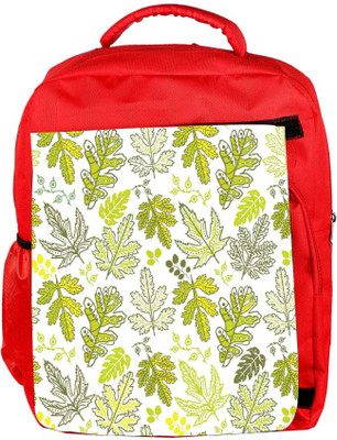 

Snoogg Eco Friendly Canvas Yellow Leaves Cream Pattern Designer Backpack Rucksack School Travel Unisex Casual Canvas Bag Bookbag Satchel 5 L Backpack(Red)