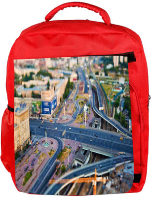 

Snoogg Eco Friendly Canvas Zig Zag Roads Designer Backpack Rucksack School Travel Unisex Casual Canvas Bag Bookbag Satchel 5 L Backpack(Red)