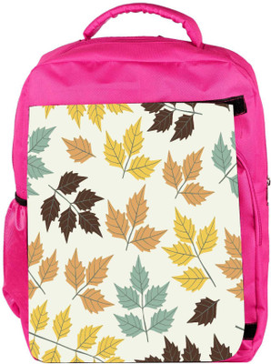

Snoogg Eco Friendly Canvas Colorful Leaves Designer Backpack Rucksack School Travel Unisex Casual Canvas Bag Bookbag Satchel 5 L Backpack(Pink)