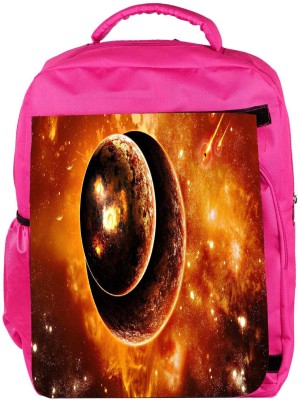 

Snoogg Eco Friendly Canvas Solar Eclipse Designer Backpack Rucksack School Travel Unisex Casual Canvas Bag Bookbag Satchel 5 L Backpack(Pink)