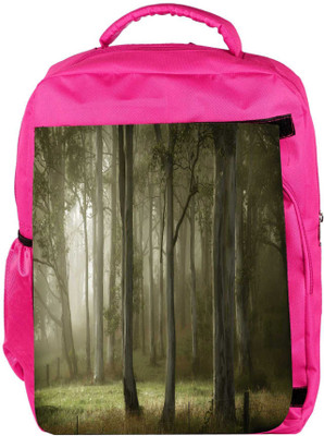 

Snoogg Eco Friendly Canvas White Tall Trees Designer Backpack Rucksack School Travel Unisex Casual Canvas Bag Bookbag Satchel 5 L Backpack(Pink)