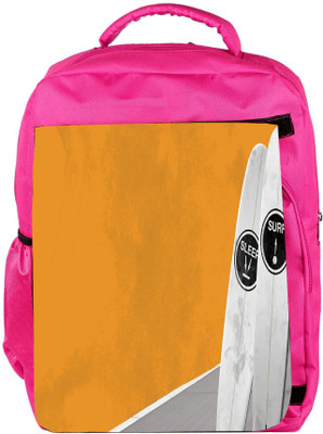 

Snoogg Eco Friendly Canvas Sleep And Surf Designer Backpack Rucksack School Travel Unisex Casual Canvas Bag Bookbag Satchel 5 L Backpack(Pink)