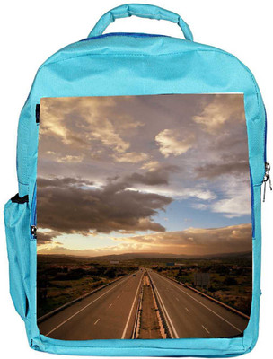 

Snoogg Eco Friendly Canvas Cloudy Sunset Over Highway Backpack Rucksack School Travel Unisex Casual Canvas Bag Bookbag Satchel 5 L Backpack(Blue)