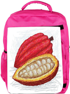 

Snoogg Eco Friendly Canvas Cacao Pod Open Backpack Rucksack School Travel Unisex Casual Canvas Bag Bookbag Satchel 5 L Backpack(Pink)