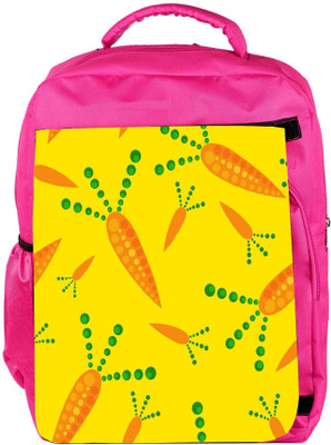 

Snoogg Eco Friendly Canvas Carrot Yellow Designer Backpack Rucksack School Travel Unisex Casual Canvas Bag Bookbag Satchel 5 L Backpack(Pink)