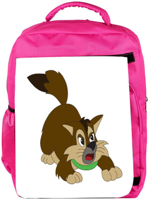 

Snoogg Eco Friendly Canvas Cat Backpack Rucksack School Travel Unisex Casual Canvas Bag Bookbag Satchel 5 L Backpack(Pink)