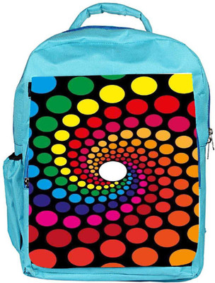 

Snoogg Eco Friendly Canvas Spiraling Circles 2791 Backpack Rucksack School Travel Unisex Casual Canvas Bag Bookbag Satchel 5 L Backpack(Blue)
