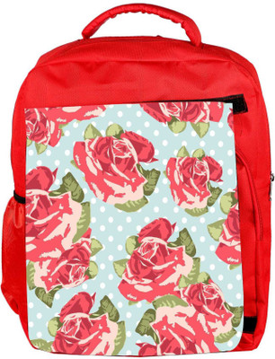 

Snoogg Eco Friendly Canvas Beautiful Seamless Rose Pattern With Blue Polka Dot Background Backpack Rucksack School Travel Unisex Casual Canvas Bag Bookbag Satchel 5 L Backpack(Red)