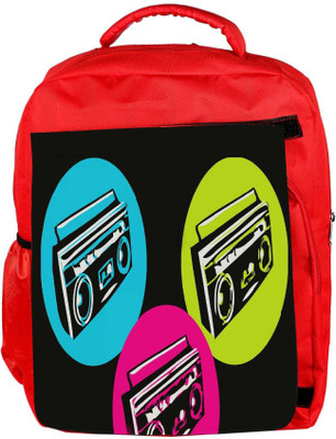 

Snoogg Eco Friendly Canvas Boombox Colourful Backpack Rucksack School Travel Unisex Casual Canvas Bag Bookbag Satchel 5 L Backpack(Red)