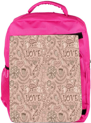 

Snoogg Eco Friendly Canvas Love Birds Cream Pattern Designer Backpack Rucksack School Travel Unisex Casual Canvas Bag Bookbag Satchel 5 L Backpack(Pink)