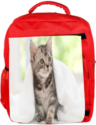 

Snoogg Eco Friendly Canvas Cute Kitty Designer Backpack Rucksack School Travel Unisex Casual Canvas Bag Bookbag Satchel 5 L Backpack(Red)