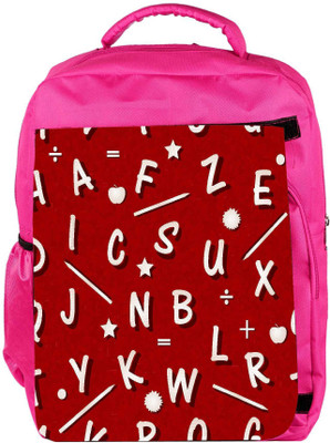 

Snoogg Eco Friendly Canvas White Alphabets Red Designer Backpack Rucksack School Travel Unisex Casual Canvas Bag Bookbag Satchel 5 L Backpack(Pink)