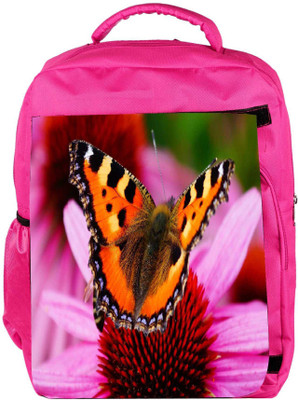 

Snoogg Eco Friendly Canvas Butterfly In Pink Flower Designer Backpack Rucksack School Travel Unisex Casual Canvas Bag Bookbag Satchel 5 L Backpack(Pink)