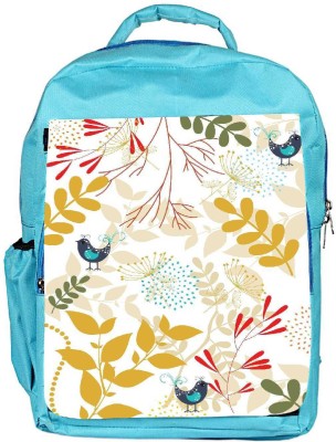 

Snoogg Eco Friendly Canvas Colorful Leaves Pattern Designer Backpack Rucksack School Travel Unisex Casual Canvas Bag Bookbag Satchel 5 L Backpack(Blue)