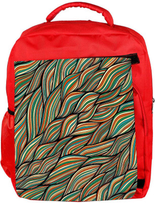 

Snoogg Eco Friendly Canvas Multicolor Leaves Designer Backpack Rucksack School Travel Unisex Casual Canvas Bag Bookbag Satchel 5 L Backpack(Red)
