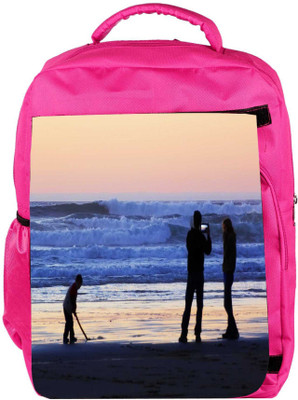 

Snoogg Eco Friendly Canvas Beach People Backpack Rucksack School Travel Unisex Casual Canvas Bag Bookbag Satchel 5 L Backpack(Pink)